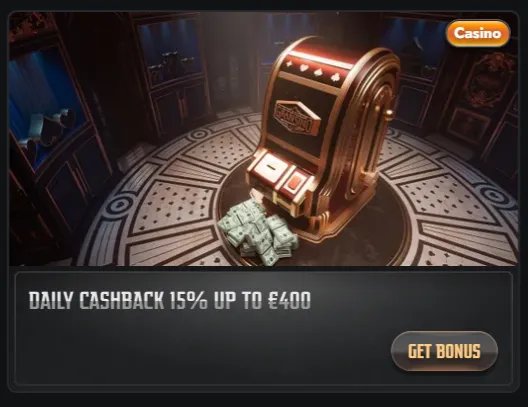 Daily cashback 15% up to 400 euro