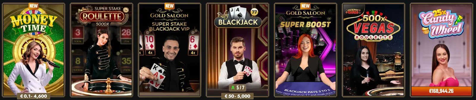 Live dealer casino games at Gransino Casino