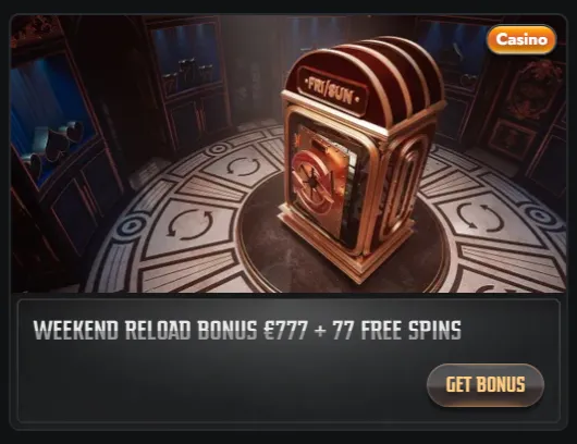 Weekly reload bonus 777 euro + 77 free spins